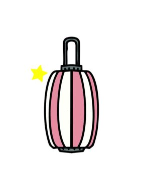 Parıldayan yıldızlar, Japon ışıklarının asılı fener kağıdının animasyonunu etkiler.