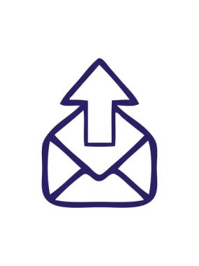 Bir e-posta işaretinin çizgi film çiziminin efekt canlandırması