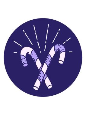 Dövme stili baston şekerlerin titreyen hareketli animasyonu