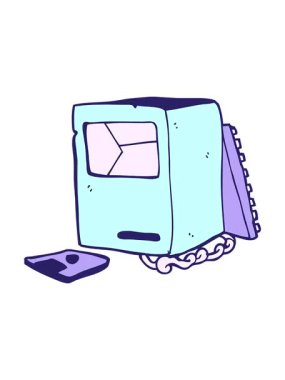 Bozuk eski bilgisayarın dönen hareket animasyonu