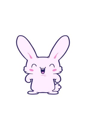 çizgi film tavşanının gülüşünün hareketli animasyonu