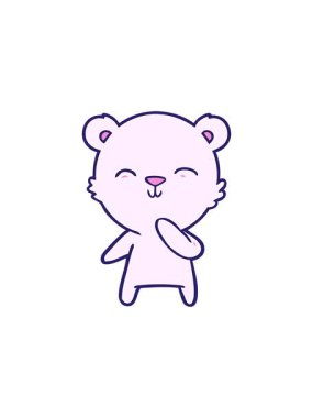 Sevimli bir kutup ayısı neon çizgi filminin yıldız patlaması etkisi animasyonu