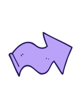 Karikatür karalama işaretli okun titreşimli hareketi