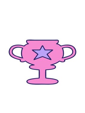 Altın bir kupanın tatlı çizgi filminin hareketli animasyonu