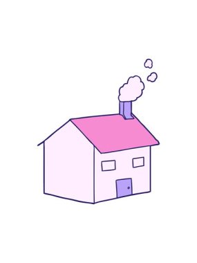 Çizgi film evinin basınçlı animasyonu