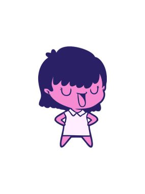 neon renkli çizgi film karakteri kadın illüstrasyonunun radyoaktif parlak animasyonu