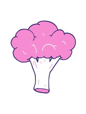 Karikatür karalama brokolisinin titreşimli animasyonu