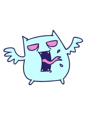 Şirin, korkunç kawaii yarasasının serbest çekim hareketli karikatürü