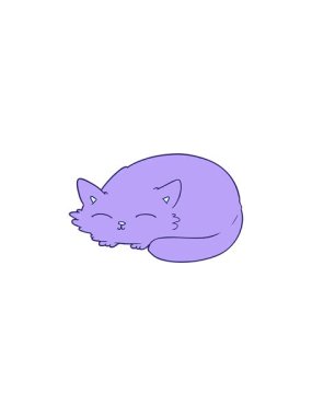 Çizgi film kedisinin uyuyuşunun anlık satış animasyonu