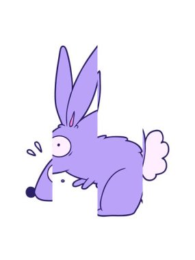 Korkmuş tavşanın çizgi film animasyonunu bölmek