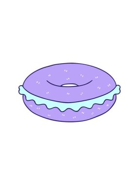 Dikkat çekici el çizimi çizgi film simit animasyonu