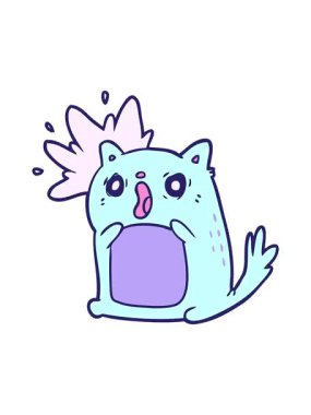 karikatür animasyonunun pixelize etkisi şaşırtıcıdır kedi