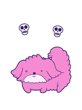 Garip çizgi film köpeğinin kafatası animasyonu