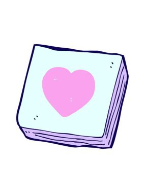 Çizgi film aşk kalp not defterinin neon ışık efekti animasyonu