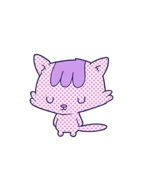 Kedi çizgi film illüstrasyonunun satış animasyonu