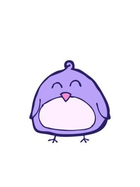 Yanıp sönen radyan çizgi film kuşunun animasyonu