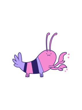 Karikatür ıstakozunun dikkat çekici animasyonu