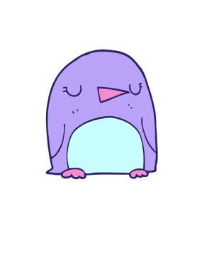 Bir penguenin karalamalarının yükselişi ve yüzüşü