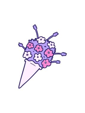 karikatür çiçeklerinin hareketli animasyonu