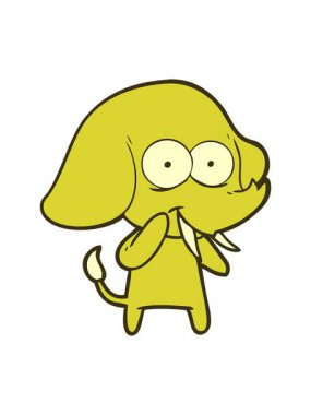 Mutlu karikatür filinin renkli animasyonu değişiyor