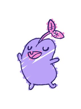 Filizlenen fasulye tebeşiri çiziminin basınçlı animasyonu