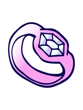 Vektör gradyan çizim çizgi film yüzüğünün neon ışık efekti animasyonu