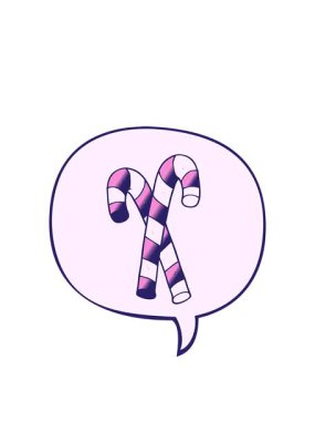 Konuşma baloncuğu ile çizgi film şeker çubukları düz gradyan stil animasyon uzatmak