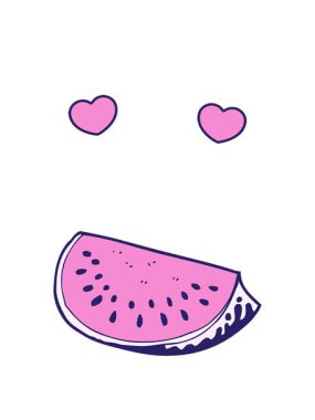 dönen kalp animasyonu karpuz dilimi