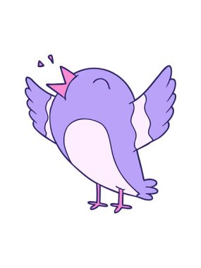 Bob ve duraklat eski çizgi film sevimli kuşun animasyonunu