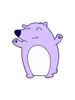 Mutlu bir kutup ayısı çizgi filminin neon ışık efekti