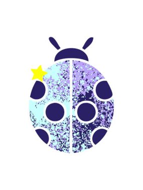 Parıldayan yıldızlar, bir bayan böceğin retro çizim tarzının animasyonunu etkiler.