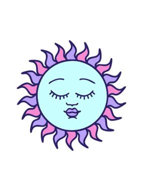 Güneşin yüz tasarımı ile dönen hareketli animasyonu