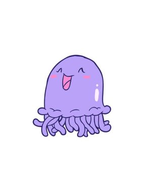 Mutlu çizgi film denizanalarının radyoaktif parlayan animasyonu