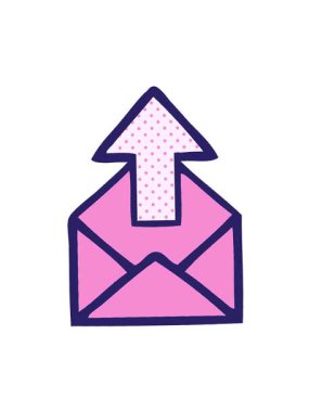 Oklu bir zarfın çizgi roman tarzı hareketli animasyonunu oynat