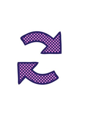 Çizgi roman tarzı bir okun yatay titreşimli animasyonu