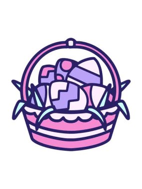 Yumurtalı Paskalya sepetinin hareketli animasyonu