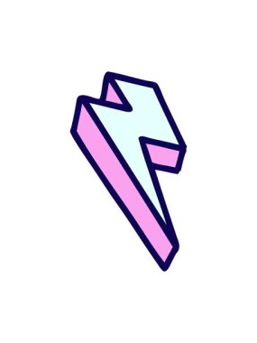 Dövme tarzı yıldırımın neon ışık efekti animasyonu