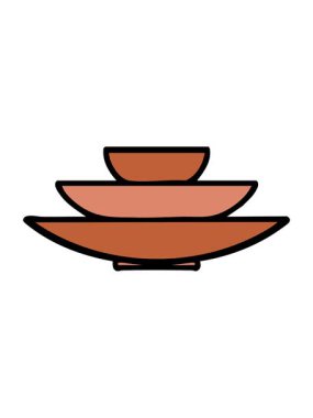 Seramik Japon tabakları yığınının basınçlı animasyonu