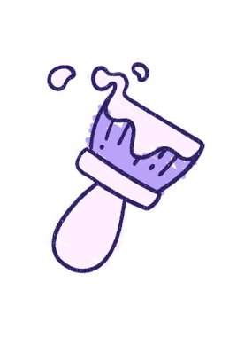 Bir Boya Fırçası Tebeşir Çiziminin basınçlı animasyonu