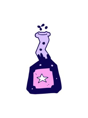 Çizgi film karalama deney iksirlerinin neon ışık efekti animasyonu