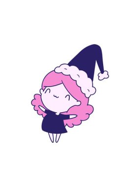 Bir Kawaii kızının Noel karikatürünü canlandırıyorum.