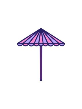 Katlanan bir plaj şemsiyesinin radyoaktif parlak animasyonu