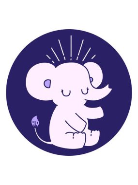 Dövme stili şirin filin hareketli animasyonu