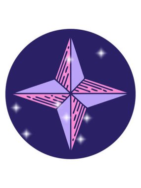glitter effect animation of vintage tattoo style image of a star