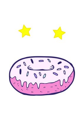 dönen yıldızlar çizgi film donutunun animasyonu