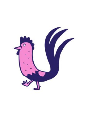 Çizgi film horozunun basınçlı animasyonu