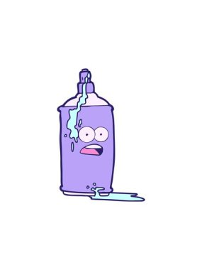 Dikkat çekici çizgi film sprey boya kutusu animasyonu.