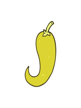 Çizgi film karalamalarının renk değiştiren kırmızı kırmızı acı biber