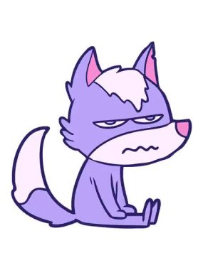 Sinirli kurt çizgi filminin titreyen hareketi.