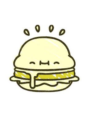 Sevimli Burger Kalıplaşmış Çiziminin renk canlandırması
